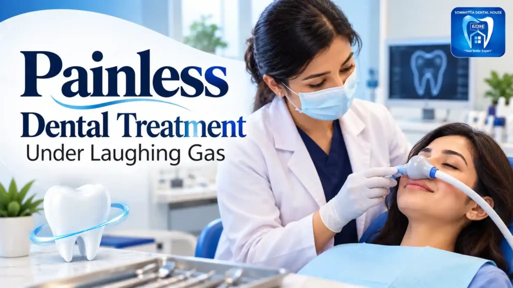 Painless dental treatment under laughing gas at Sommyta Dental House in Indore